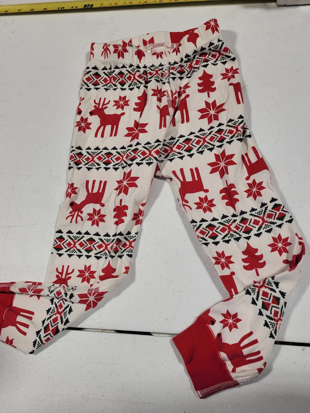 Hanna Andersson Red & White Reindeer Print Pants